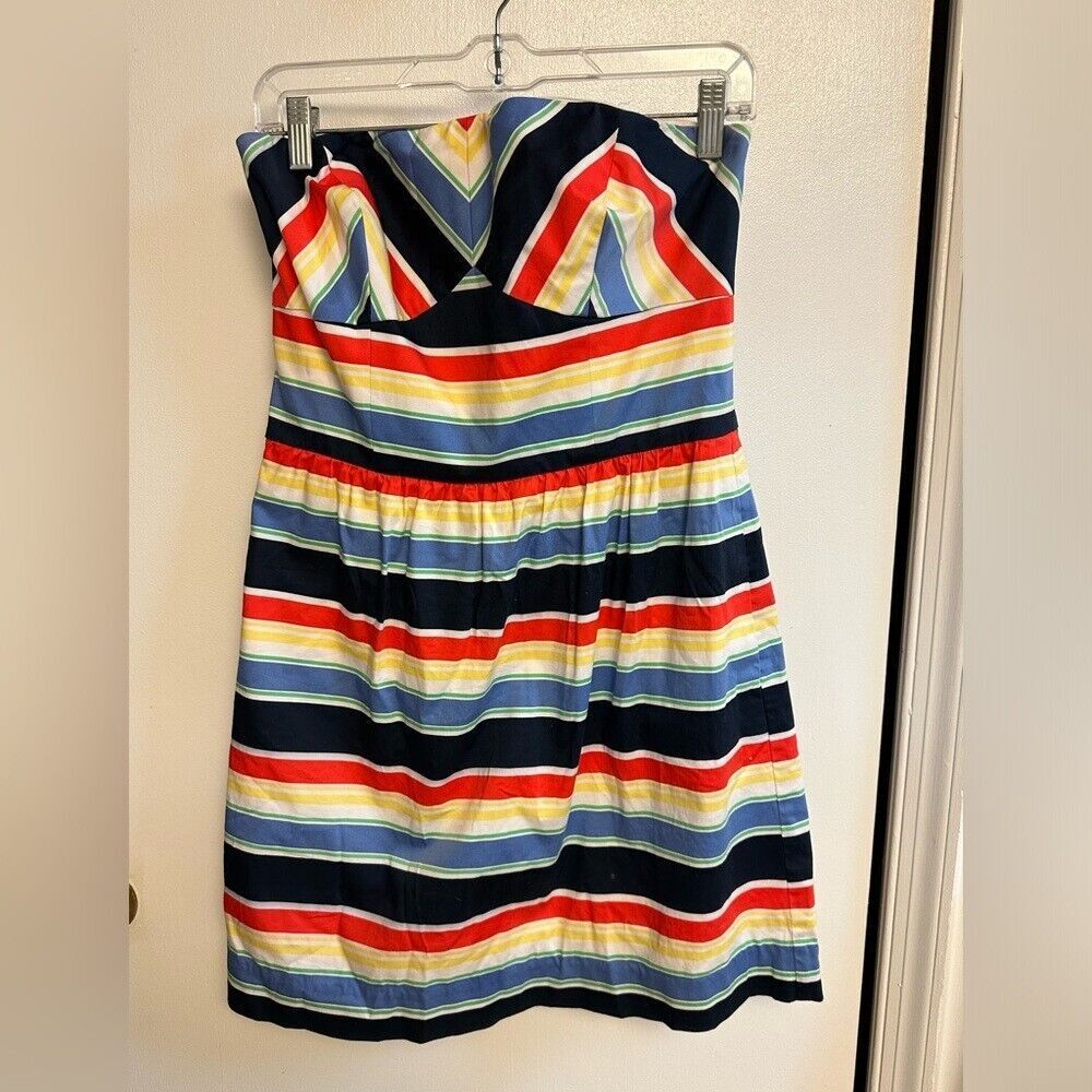 Vineyard Vines Curtain Bluff‎ Striped Strapless Dress Size 10